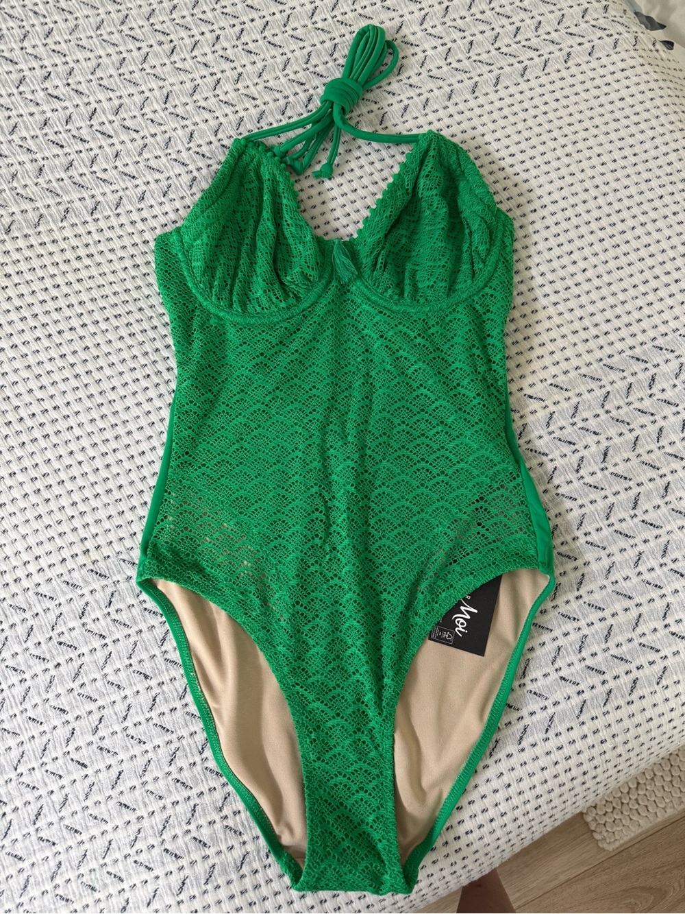 Green Lace One-Piece Swimsuit for women 34C